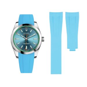 Deployant Rubber Strap - For Rolex Milgauss - Light Blue