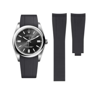 Deployant Rubber Strap - For Rolex Oyster Perpetual 36mm - Black