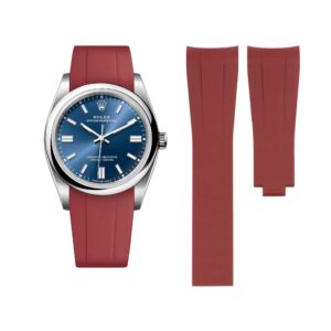 Deployant Rubber Strap - For Rolex Oyster Perpetual 36mm - Bordeaux