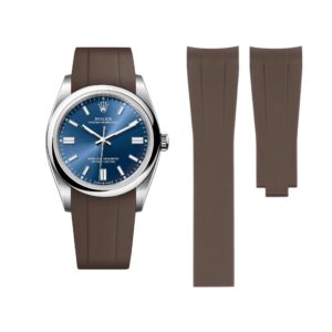 Deployant Rubber Strap - For Rolex Oyster Perpetual 36mm - Brown