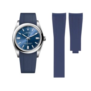 Deployant Rubber Strap - For Rolex Oyster Perpetual 36mm - Navy Blue