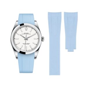Deployant Rubber Strap - For Rolex Oyster Perpetual 39mm - Baby Blue