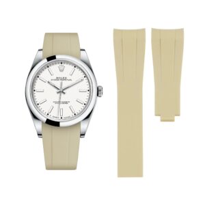 Deployant Rubber Strap - For Rolex Oyster Perpetual 39mm - Beige