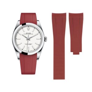 Deployant Rubber Strap - For Rolex Oyster Perpetual 39mm - Bordeaux
