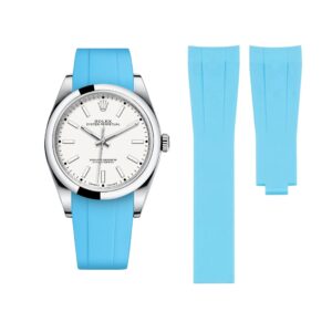 Deployant Rubber Strap - For Rolex Oyster Perpetual 39mm - Light Blue