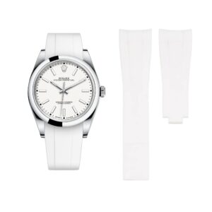 Deployant Rubber Strap - For Rolex Oyster Perpetual 39mm - White