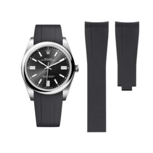 Deployant Rubber Strap - For Rolex Oyster Perpetual 41mm - Black