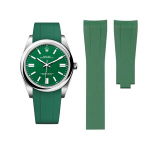 Deployant Rubber Strap - For Rolex Oyster Perpetual 41mm - Green