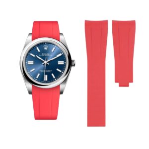 Deployant Rubber Strap - For Rolex Oyster Perpetual 41mm - Red