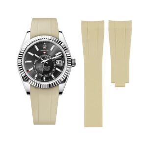 Deployant Rubber Strap - For Rolex Sky-Dweller - Beige