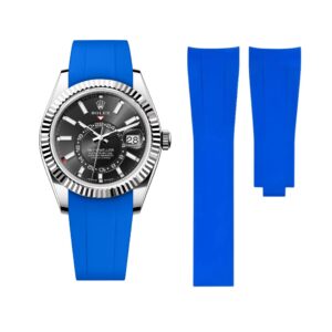 Deployant Rubber Strap - For Rolex Sky-Dweller - Blue