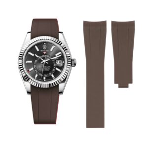 Deployant Rubber Strap - For Rolex Sky-Dweller - Brown