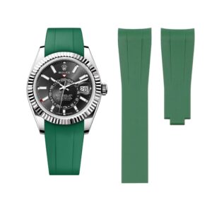 Deployant Rubber Strap - For Rolex Sky-Dweller - Green