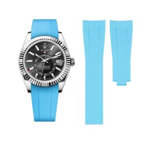 Deployant Rubber Strap - For Rolex Sky-Dweller - Light Blue