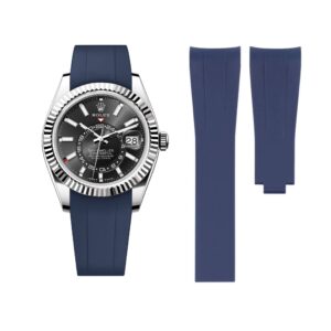 Deployant Rubber Strap - For Rolex Sky-Dweller - Navy Blue