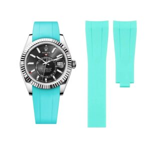 Deployant Rubber Strap - For Rolex Sky-Dweller - Turquoise