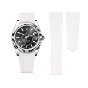 Deployant Rubber Strap - For Rolex Sky-Dweller - White