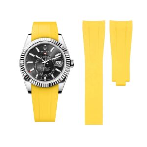 Deployant Rubber Strap - For Rolex Sky-Dweller - Yellow