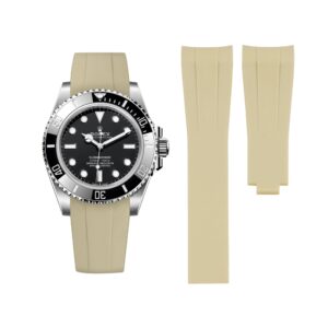 Deployant Rubber Strap - For Rolex Submariner - Beige