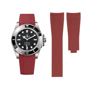 Deployant Rubber Strap - For Rolex Submariner - Bordeaux