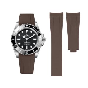 Deployant Rubber Strap - For Rolex Submariner - Brown