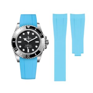 Deployant Rubber Strap - For Rolex Submariner - Light Blue
