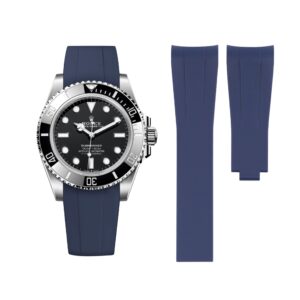 Deployant Rubber Strap - For Rolex Submariner - Navy Blue