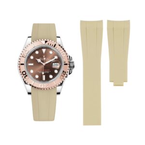 Deployant Rubber Strap - For Rolex Yacht-Master 40mm/42mm - Beige