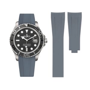 Deployant Rubber Strap - For Rolex Yacht-Master 40mm/42mm/37mm - Grey