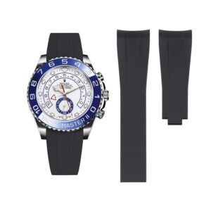 Deployant Rubber Strap - For Rolex Yacht-Master II 44mm - Black