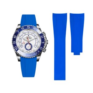 Deployant Rubber Strap - For Rolex Yacht-Master II 44mm - Blue