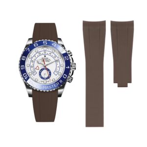 Deployant Rubber Strap - For Rolex Yacht-Master II 44mm - Brown