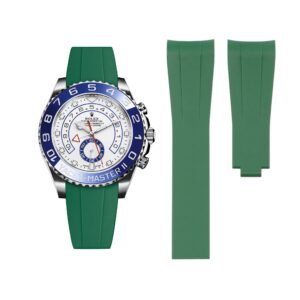 Deployant Rubber Strap - For Rolex Yacht-Master II 44mm - Green