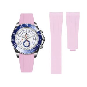 Deployant Rubber Strap - For Rolex Yacht-Master II 44mm - Pink