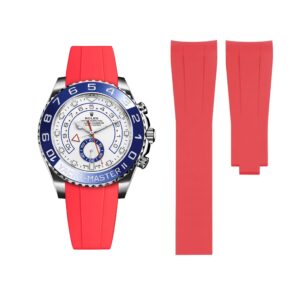 Deployant Rubber Strap - For Rolex Yacht-Master II 44mm - Red