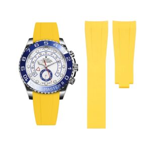 Deployant Rubber Strap - For Rolex Yacht-Master II 44mm - Yellow