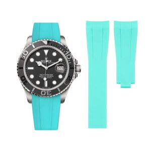 Deployant Rubber Strap - For Rolex Yacht-Master 40mm/42mm - Turquoise