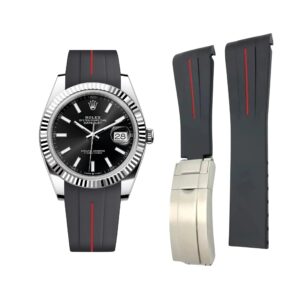 Deployant Strap - For Rolex Datejust 41mm - Black w/Red Line | LuxLine®