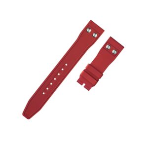FKM Rubber Strap - For IWC Portugieser/Aquatimer/All Pilot Models/Portugieser/Portofino - Red - With Rivets