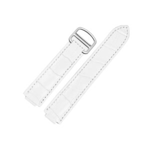 Leather Strap - For Cartier Ballon Bleu - White