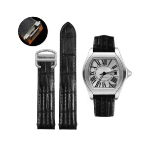 Leather Strap - For Cartier Roadster - Black