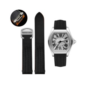 Leather Strap - For Cartier Roadster - Flat Black