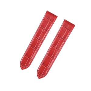 Leather Strap - For Cartier Santos 100 - Red