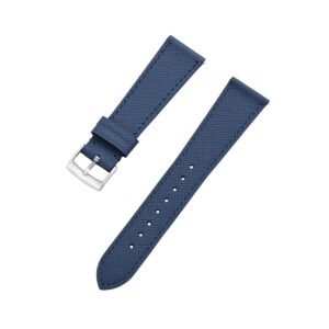 Navy Blue Leather Watch Strap – Handcrafted Replacement Band – Retention Time