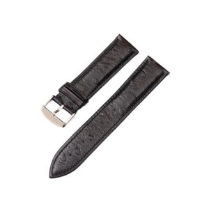 Black Ostrich Leather Watch Strap – Handmade – Retention Time