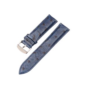 Blue Ostrich Leather Watch Strap – Handmade – Retention Time