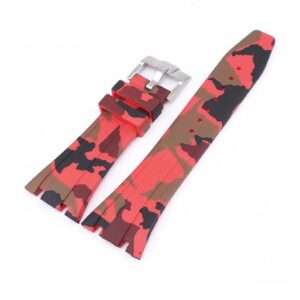 Rubber Strap - For all Audemars Piguet Royal Oak 41mm - Red Camo