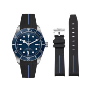 Rubber Strap - For all Tudor Black Bay Models - Black w/Blue Line | LuxLine®