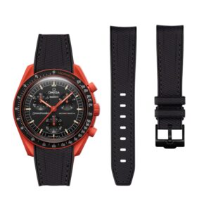 Rubber Strap - For Mission on Earth Lava | Omega X Swatch | MoonSwatch - Black w/Black