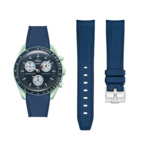 Rubber Strap - For Mission on Earth | Omega X Swatch | MoonSwatch - Blue w/Blue